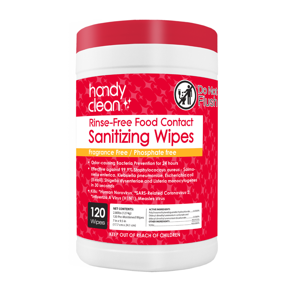 HandyClean Rinse-Free Sanitizing Wipes 120 ct Canister