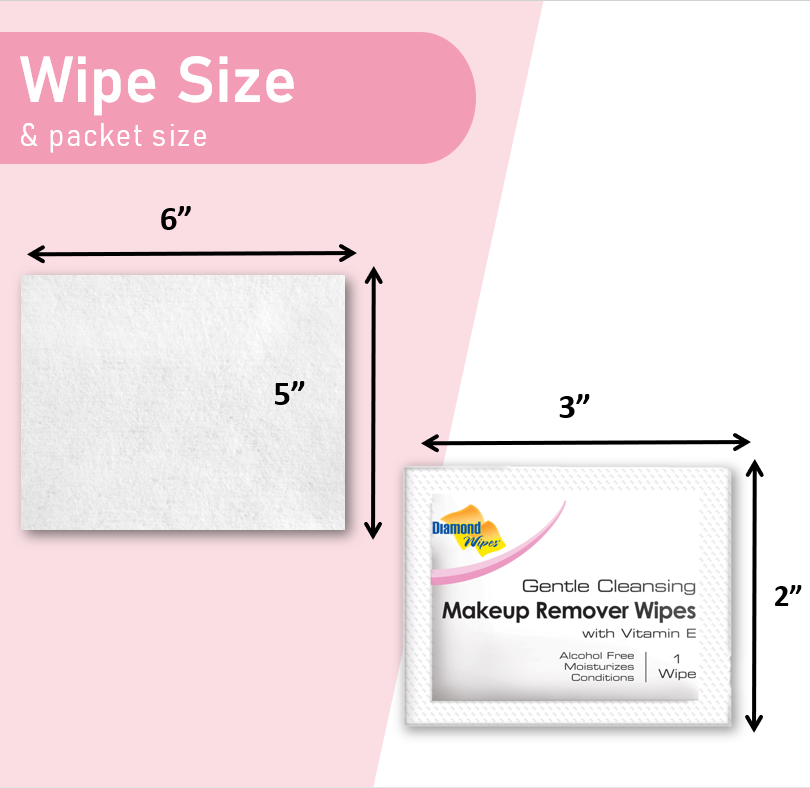 Diamond Wipes Makeup Remover Wipes Individual Wrapped