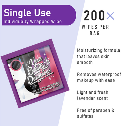 LA Fresh Waterproof Makeup Remover Wipes Individual Wrapped