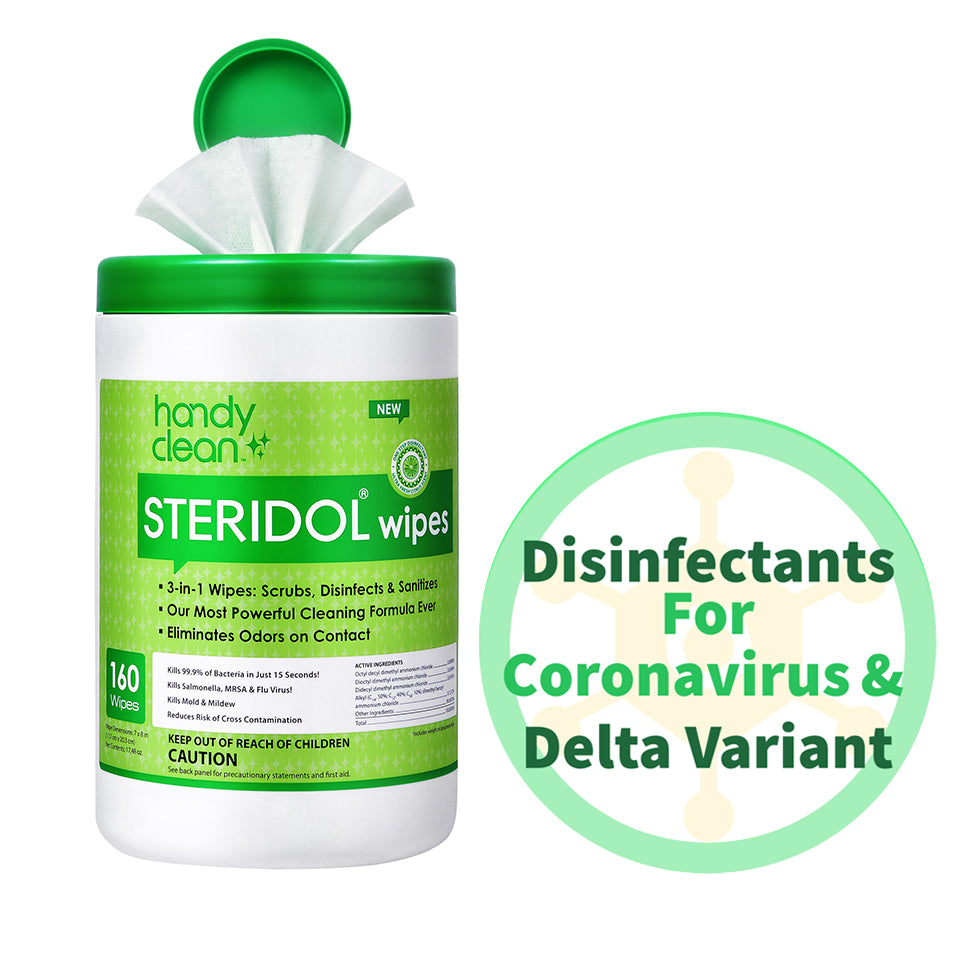 Steridol Wipes 160 ct Canister-Effective Against Omicron Variant