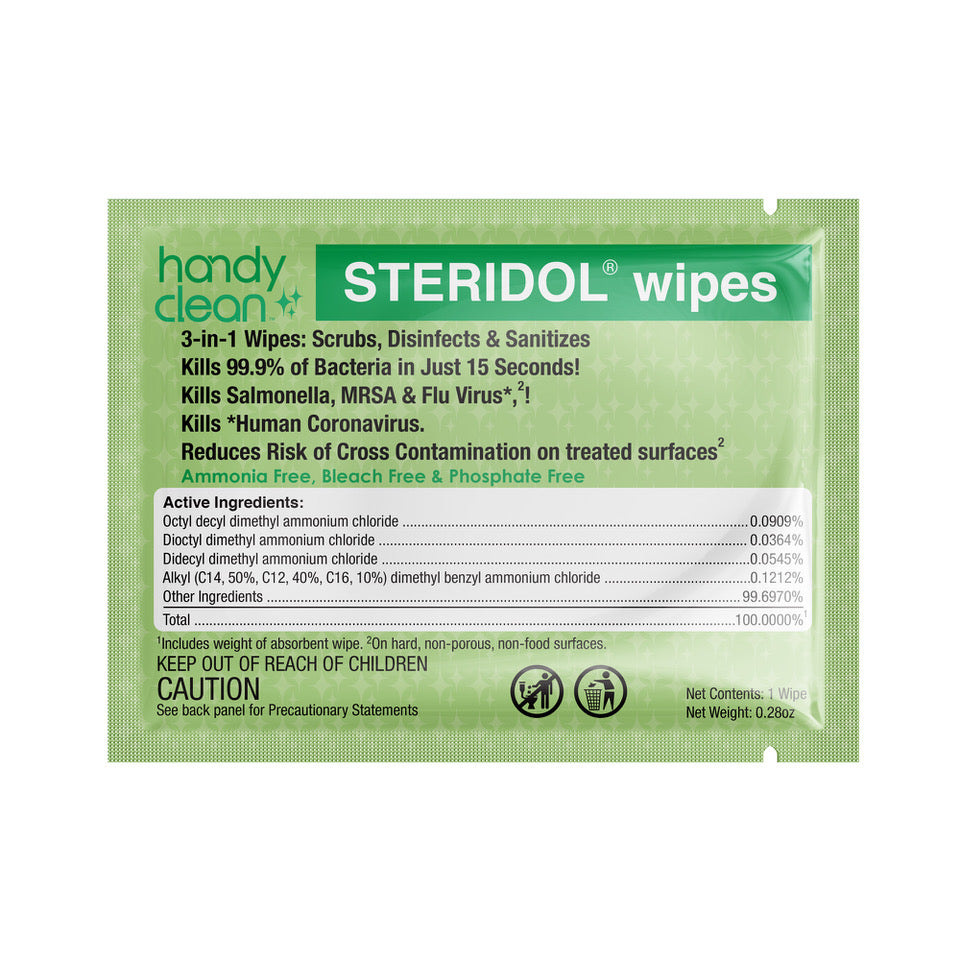 Steridol Surface Disinfectant Wipes Individual Wrapped-Effective Against Omicron Variant