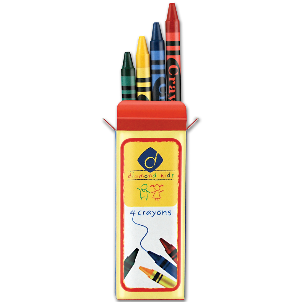 Promotional 4 pack of crayons  Promotional Items For Kids - Promo Direct