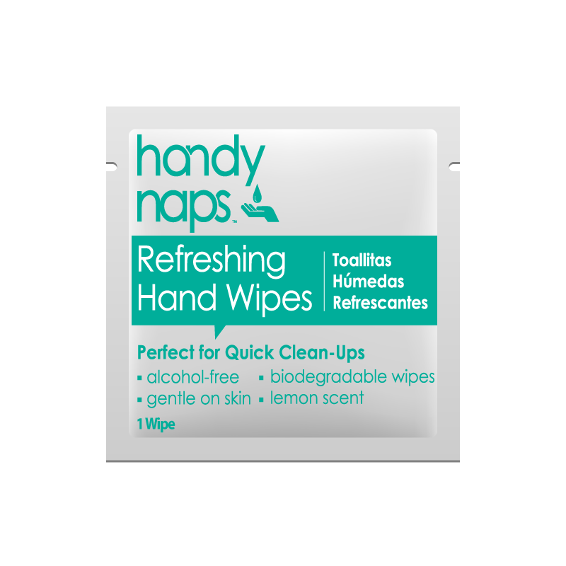 HandyNaps Refreshing Hand Wipes Individual Wrapped